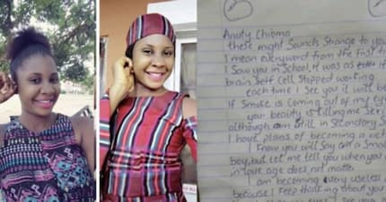 Umunyeshuri yandikiye mwalimu we ko iyo amubonye  ubwonko bwe butongera gukora neza kubera ubwiza bw'uwo mwalimu