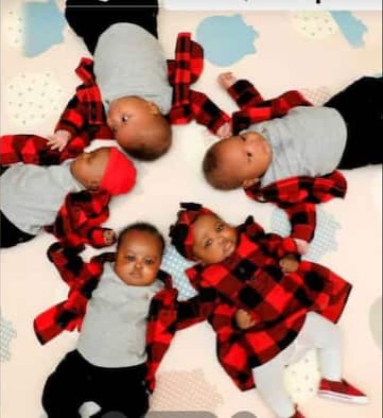 Nyuma y'imyaka 11 ategereje urubyaro  yabyaye abana batanu