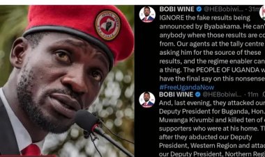 Bobi Wine yateye utwatsi ibyavuye mu matora by'agateganyo avuga ko ari baringa
